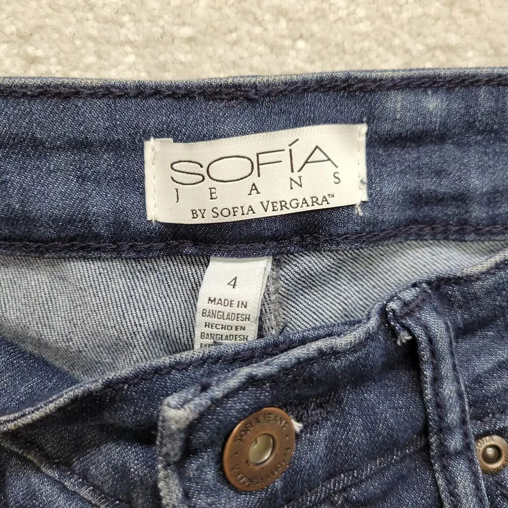 Sofia Jeans by Sofia Vergara Womens Size 4 Dark Wash Flare Stretch Jeans